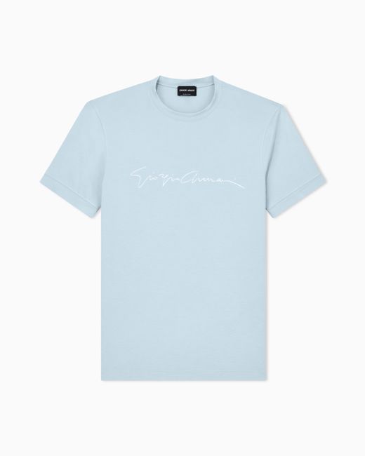 Giorgio Armani Blue Crew-Neck T-Shirt for men