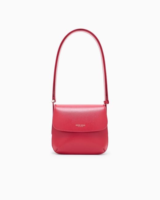 Giorgio Armani Red Palmellato-Leather La Prima Bag