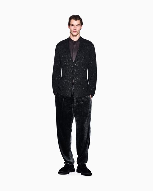 Giorgio Armani Black Blazer Giorgio's Regular Fit Double Knit Cashmere Blend for men