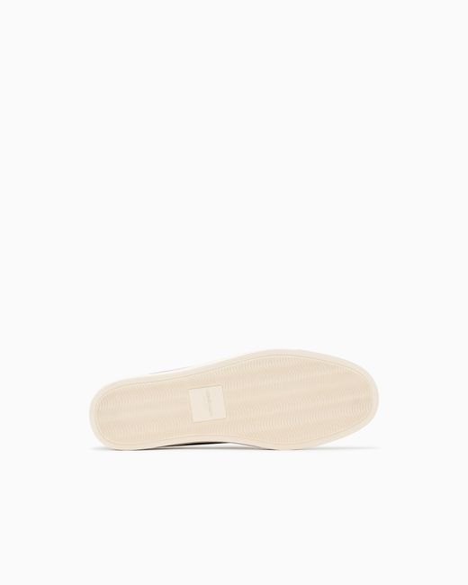 Giorgio Armani White Galleria 3 Nappa-Leather Slip-Ons for men