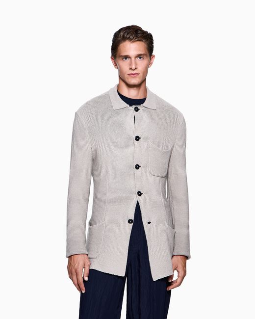 Giorgio Armani White Single-Breasted Jacket for men