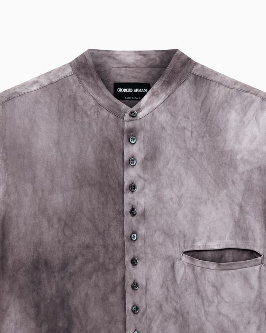 Giorgio Armani Purple Silk Shirt for men
