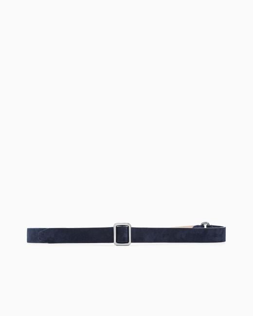 Giorgio Armani Blue Suede Belt for men