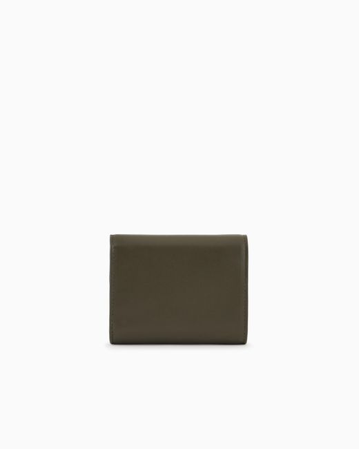 Giorgio Armani Green Leather Trifold Wallet