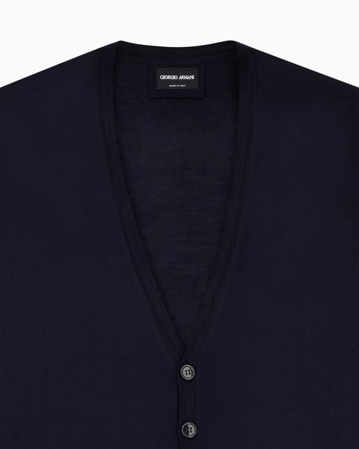 Giorgio Armani Blue Button Cardigan for men
