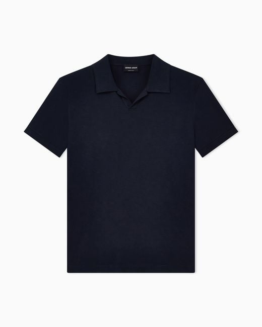 Giorgio Armani Blue Stretch Polo for men