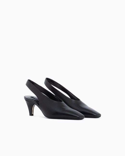 Giorgio Armani White Decollete Shoe Leather Lining And Leather Sole