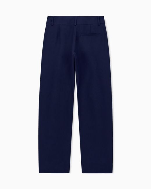 Giorgio Armani Blue Trousers Wide-Leg With Double Pleats