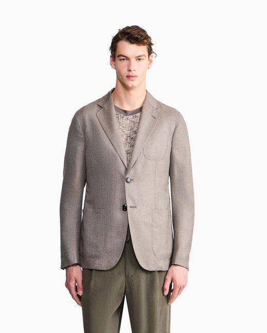 Giorgio Armani Gray Upton Line Single-Breasted Jacket for men