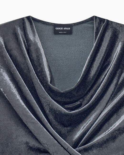 Giorgio Armani Blue Jumper Slim-Fit T-Shirt