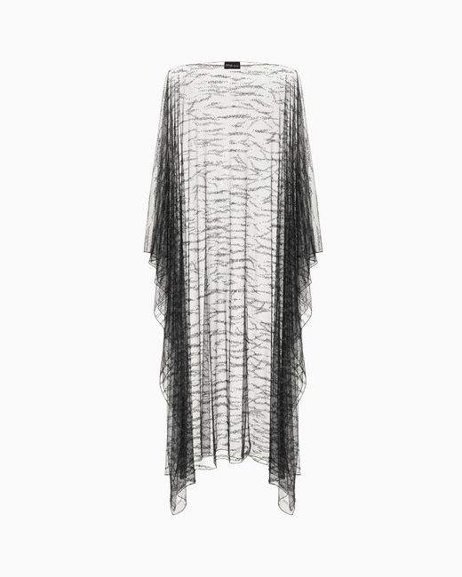 Capa De Tul Bordado Giorgio Armani de color Gray