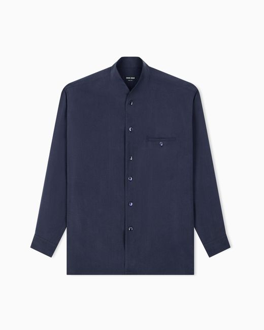 Giorgio Armani Blue V-Neck Shirt for men