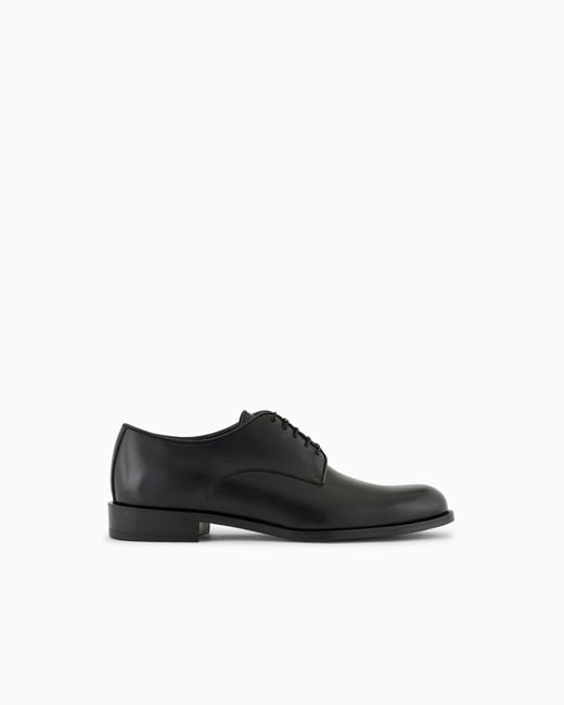 Giorgio Armani Black Leather Derby Shoes for men