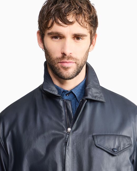 Giorgio Armani Blue Bomber Jacket for men
