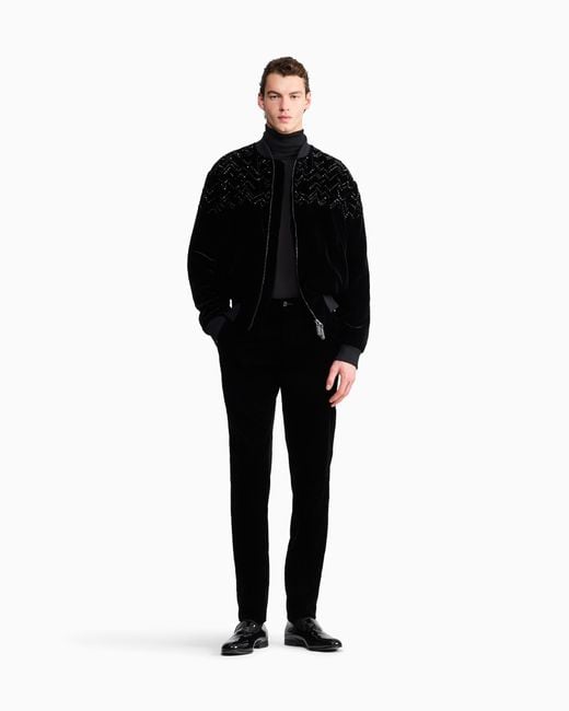 Giorgio Armani Black Velvet Trousers for men