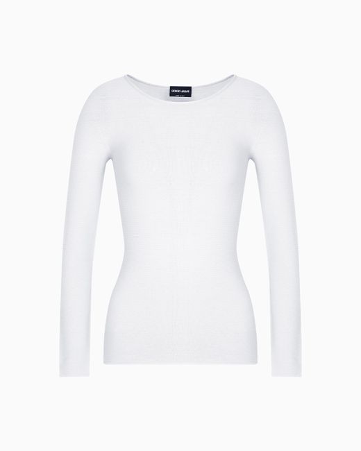 Giorgio Armani White Pullover Mit Langen Ärmeln Aus Viskose
