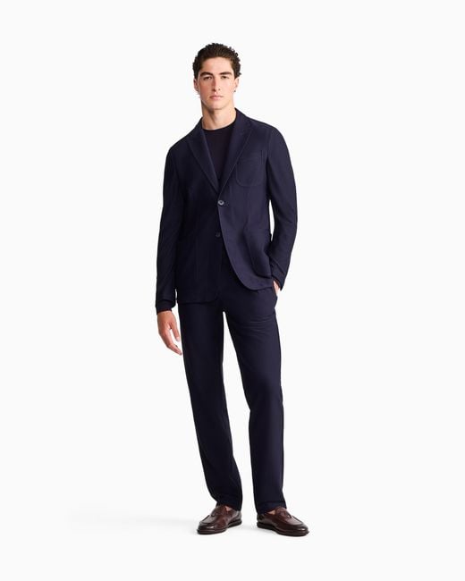 Giorgio Armani Blue Single-Breasted Jacket for men
