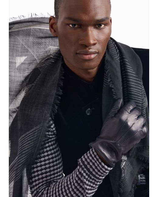 Giorgio Armani Black Nappa-leather Gloves for men