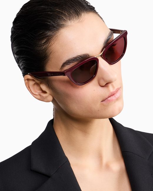Giorgio Armani Red Butterfly-Shaped Sunglasses