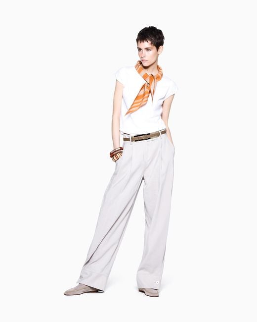 Giorgio Armani White T-Shirt With Scarf