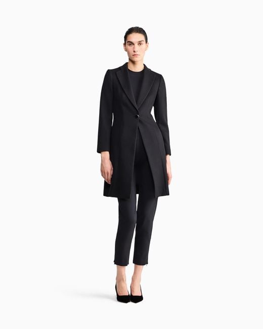 Giorgio Armani Black Pure Cashmere Single-Breasted Coat