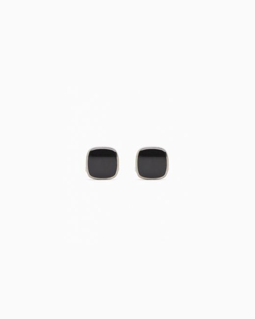 Giorgio Armani White Sterling Square Cufflinks for men