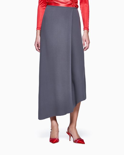 Giorgio Armani Blue Asymmetrical Midi Skirt