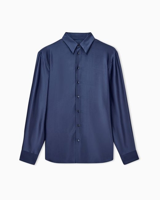Giorgio Armani Blue Shirt Regular Fit for men