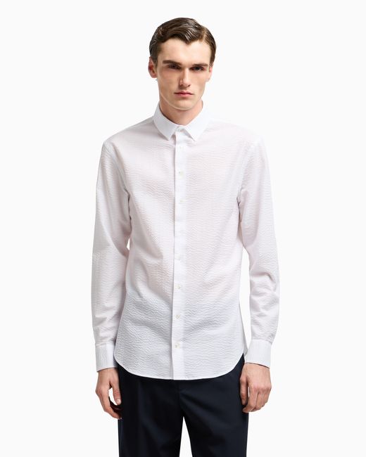 Camicia Regular Fit di Giorgio Armani in White da Uomo