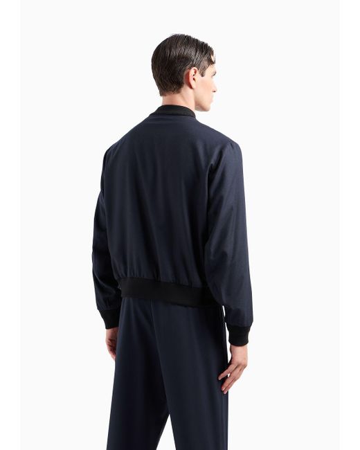 Giorgio Armani Asv Blouson Aus Kaschmir- Und Seidengewebe in Blue für Herren