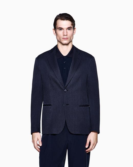 Giorgio Armani Blue Single-Breasted Jacket for men