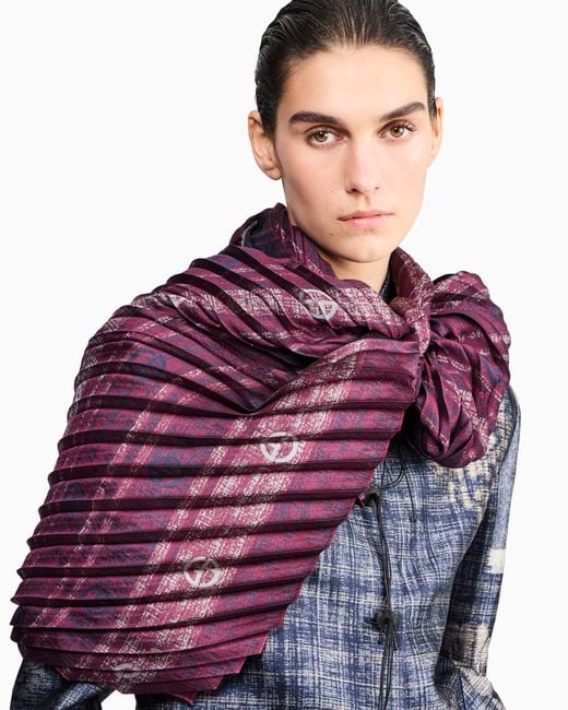 Giorgio Armani Purple Stole Pleated