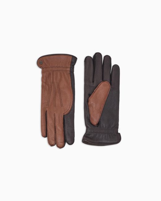 Guantes De Piel De Ciervo Giorgio Armani de hombre de color White
