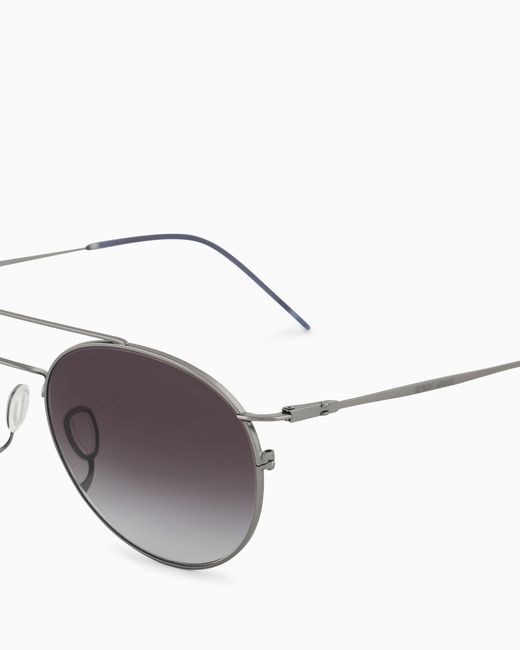 Giorgio Armani Gray Round Sunglasses for men