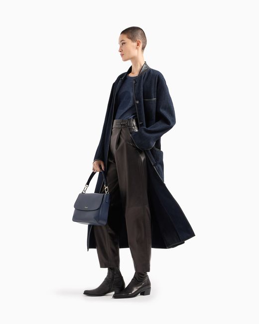 Giorgio Armani Black Gerade Geschnittene Hose Aus Nappa