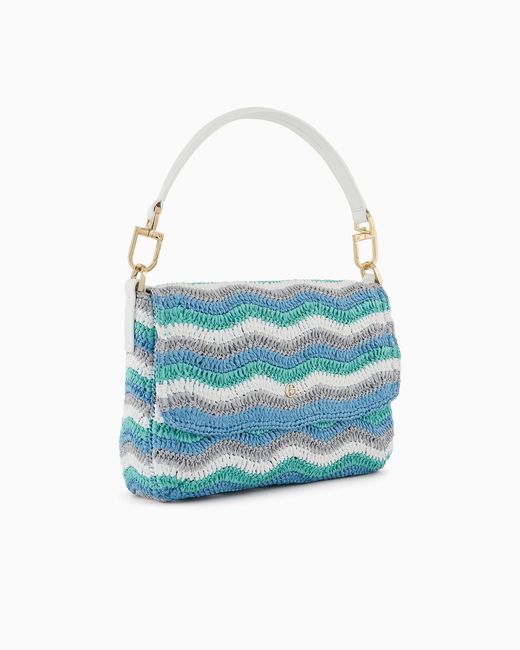 Giorgio Armani Blue La Prima Soft Small Baguette Bag