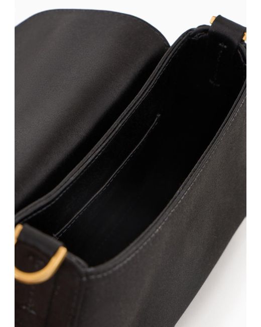 Giorgio Armani Black Mini Satin La Prima Baguette Bag