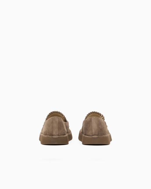 Giorgio Armani White Suede Loafers for men