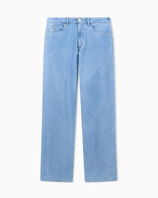 Giorgio Armani Blue Cotton And Modal Five-Pocket Trousers for men