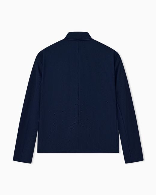 Giorgio Armani Blue Blouson Jacket Regular Fit Jersey for men