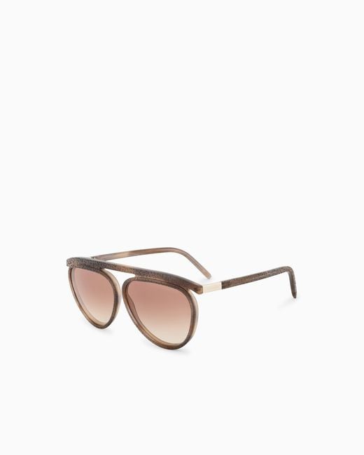 Giorgio Armani Brown Aviator Sunglasses