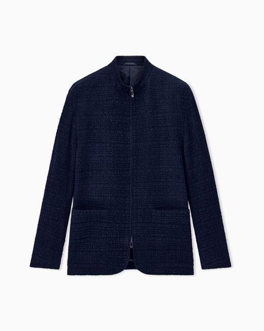Giorgio Armani Blue Sport Jacket Froissè Stretch Velvet for men