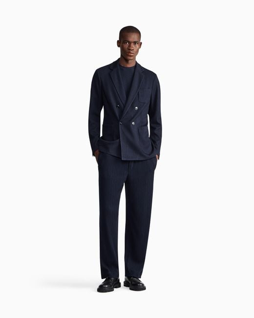 Giorgio Armani Blue Trousers Regular Fit for men