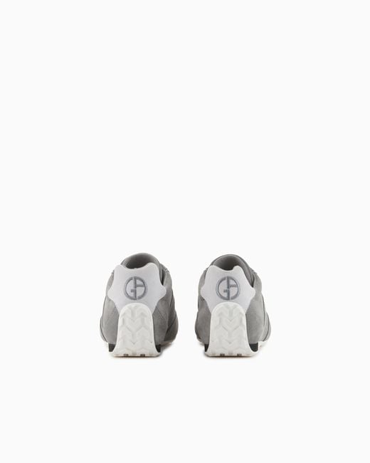 Giorgio Armani White Suede Sneakers