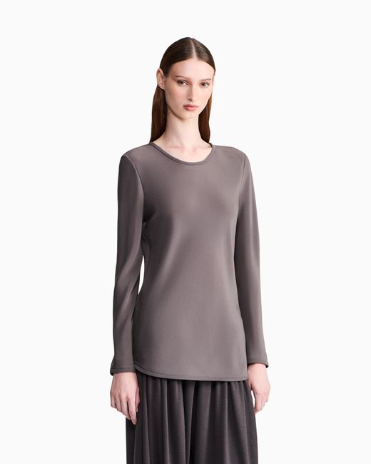 Giorgio Armani Purple Slim-Fit Bias-Cut Blouse