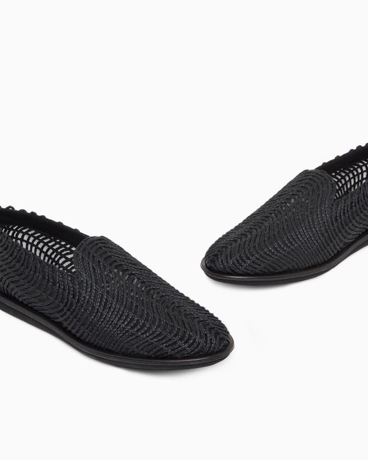 Giorgio Armani White Loafers With Cornely Embroidery for men