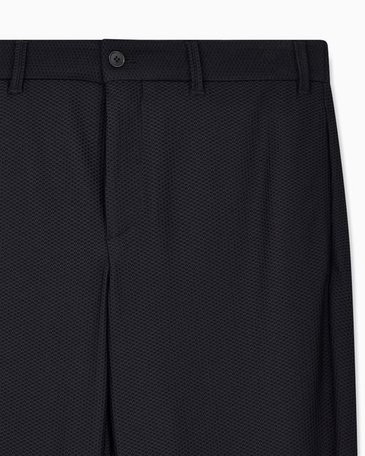 Giorgio Armani Black Flat Front Trousers for men