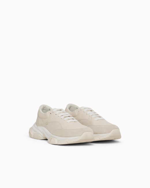 Giorgio Armani White Suede Sneakers for men