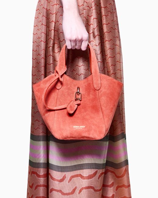 Giorgio Armani Red Small Suede Handbag