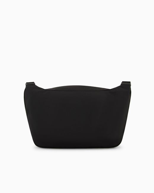 Bolso Bandolera Grande De Nailon Y Cuero Plena Flor Asv Giorgio Armani de hombre de color Black